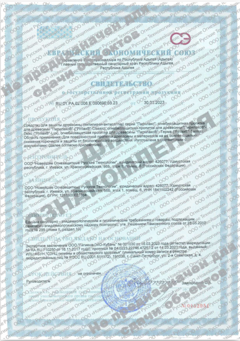 Свидетельство о регистрации Евразийского экономического союза Нортекс-Доктор