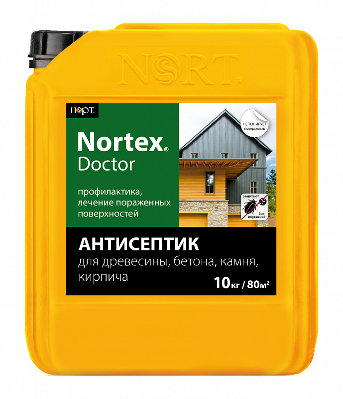 Антисептик «Nortex»-Doctor для древесины, бетона, камня, кирпича