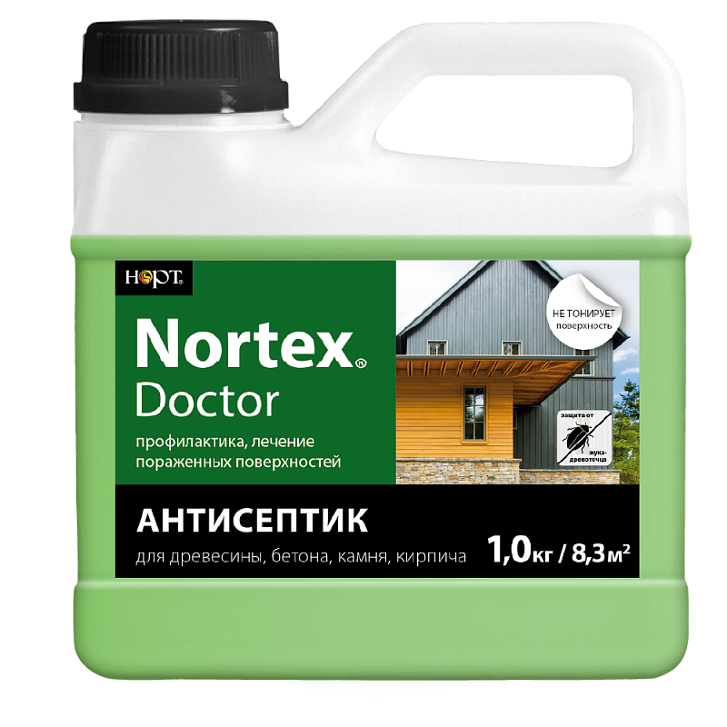Антисептик «Nortex»-Doctor для древесины, бетона, камня, кирпича