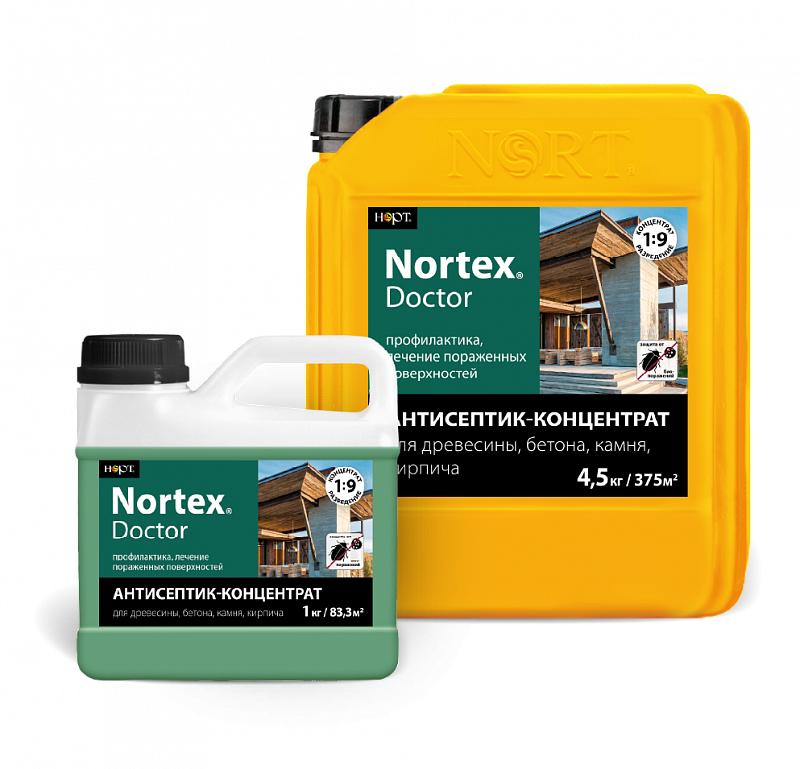 Антисептик «Nortex»-Doctor для древесины, бетона, камня, кирпича